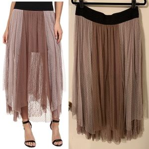 Free People Dotted Mesh Tutu skirt earth purple